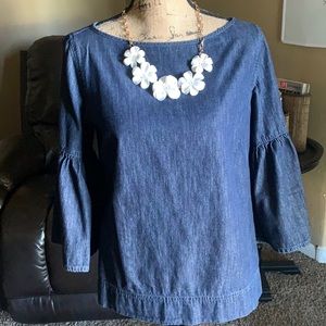 Navy blue long sleeve shirt (jean material)